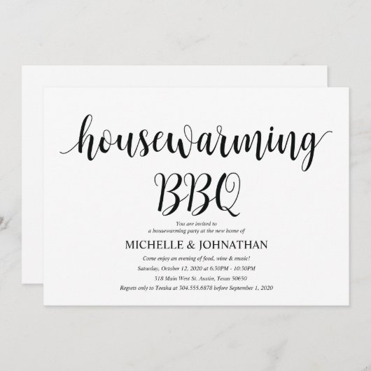 Sweet home Housewarming BBQ-partijuitnodigingen Kaart (Voorkant / Achterkant)
