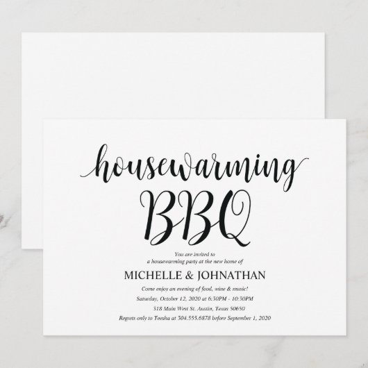 Sweet home Housewarming BBQ party uitnodigingskaar Kaart (Voorkant / Achterkant)