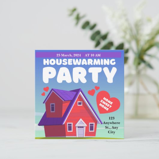 Sweet Home Housewarming Party Uitnodiging (Staand voorkant)