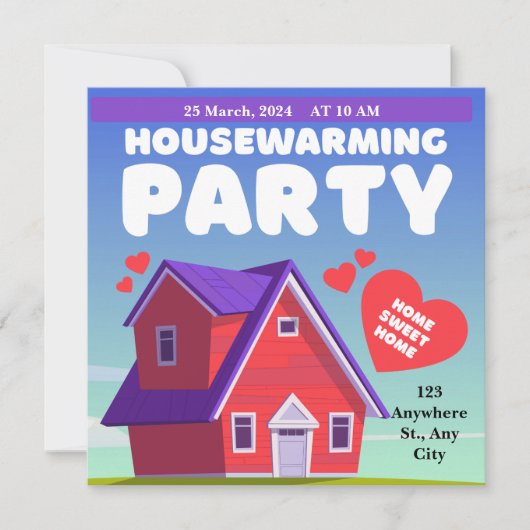Sweet Home Housewarming Party Uitnodiging (Voorkant)