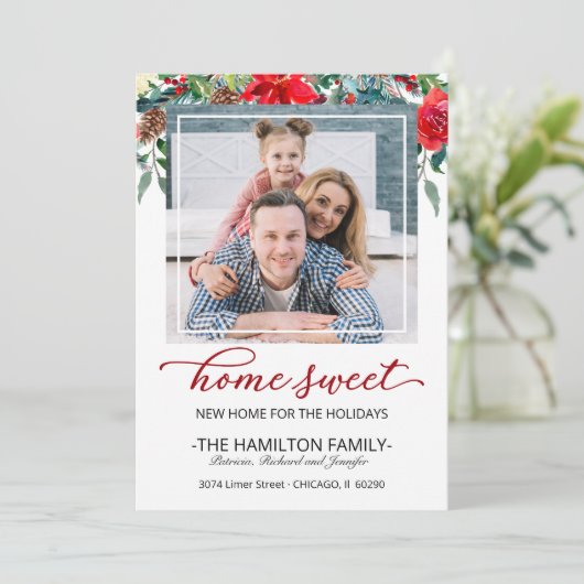 Sweet Home Kerstbeweging Aankondiging Foto (Staand voorkant)