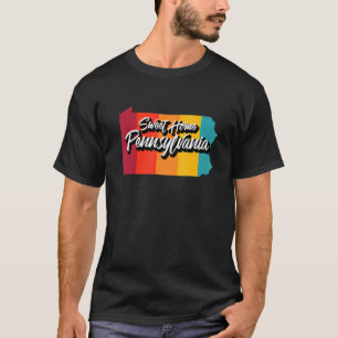 Sweet Home Pennsylvania Retro 70s Us State Art T-shirt