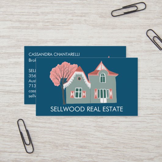 Sweet Home Real Estate Broker Agent Mortgage Art Visitekaartje (Voorkant / Achterkant in situ)