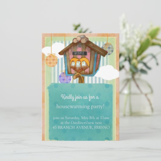 Sweet Home -Schattige gestreept & Polka Dot Theme Kaart (Staand voorkant)