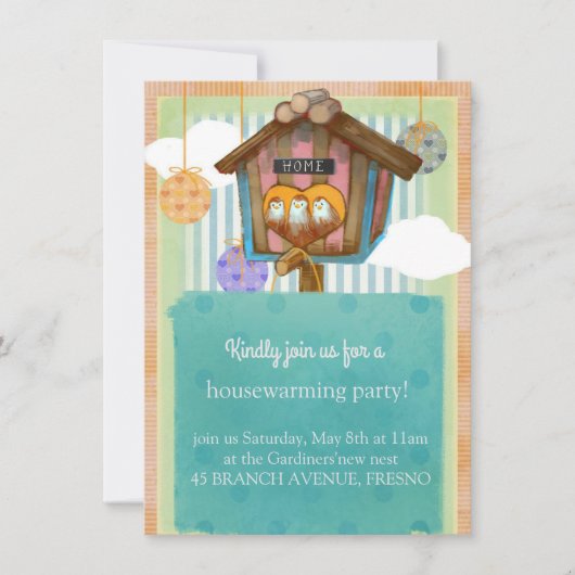 Sweet Home -Schattige gestreept & Polka Dot Theme Kaart (Voorkant)