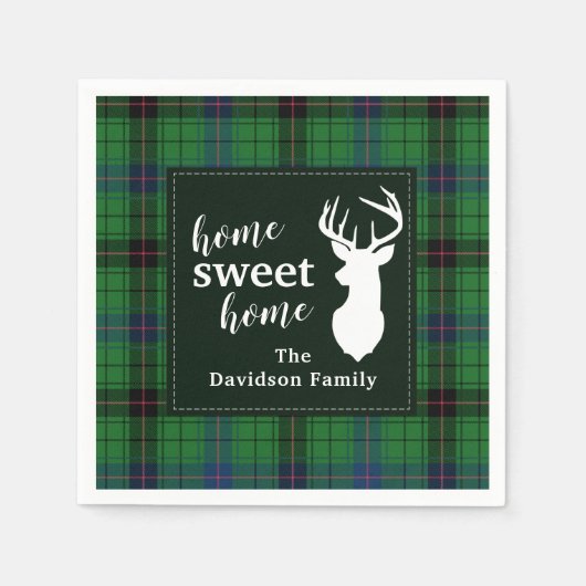 Sweet Home Tartan Davidson Persoonlijke spelregels Servet (Voorkant)