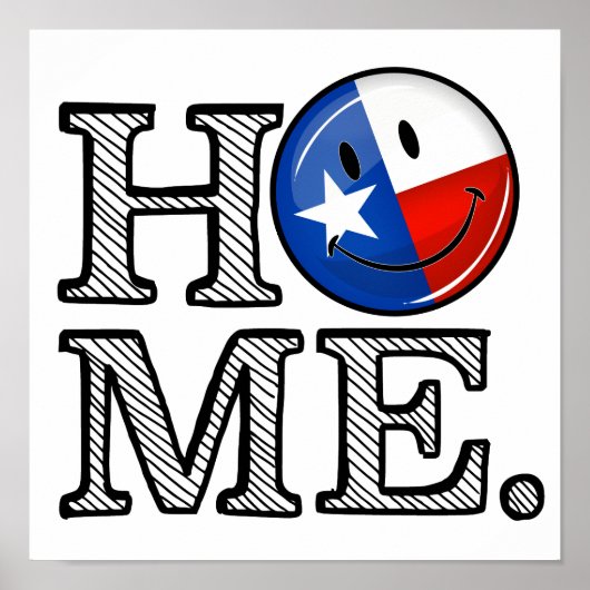 Sweet Home Texas Smiling Flag Housewarming Poster (Voorkant)