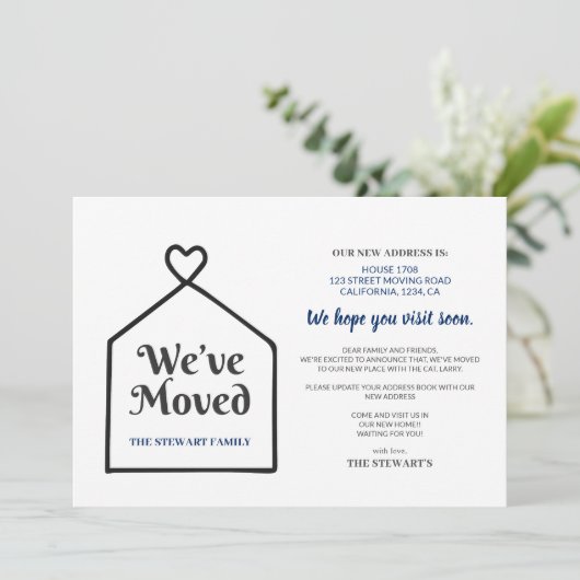 Sweet Home We hebben nieuwe adresaankondiging verp Kaart (Staand voorkant)