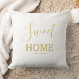 Sweet Home Wit en Gouden Aanpasbaar Kussen