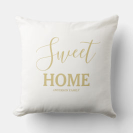 Sweet Home Wit en Gouden Aanpasbaar Kussen
