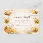 Sweet Honey Bee Baby Shower Diapper Raffle Informatiekaartje (Voorkant)