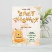 Sweet Honey Bee Baby Shower Invitation Kaart (Staand voorkant)