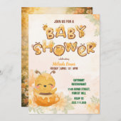 Sweet Honey Bee Baby Shower Invitation Kaart (Voorkant / Achterkant)