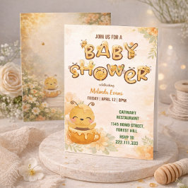 Sweet Honey Bee Baby Shower Invitation Kaart
