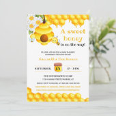 Sweet Honey Bee Baby shower Uitnodigen Kaart (Staand voorkant)