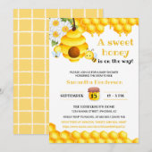 Sweet Honey Bee Baby shower Uitnodigen Kaart (Voorkant / Achterkant)