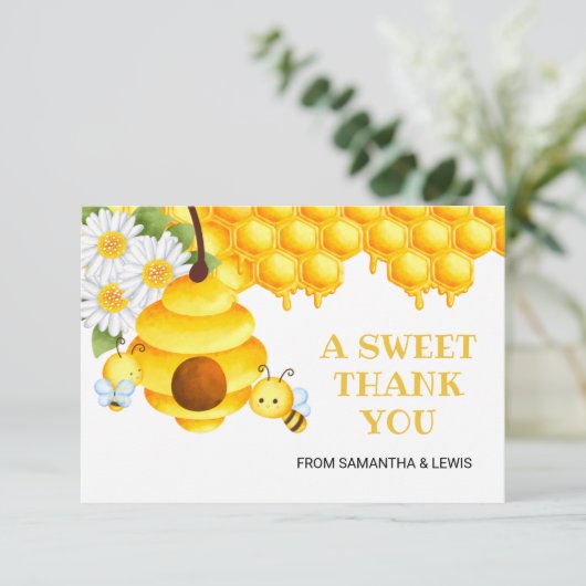 Sweet Honey Bee Bedankt Card (Staand voorkant)