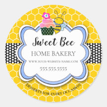 Sweet Honey Bee Cupcake Bakery Classic Round Stick