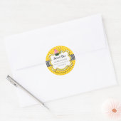 Sweet Honey Bee Cupcake Bakery Classic Round Stick Ronde Sticker (Envelop)