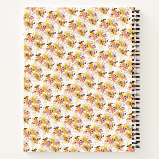 Sweet Honey Bee Floral Honeycomb Notitieboek (Achterkant)