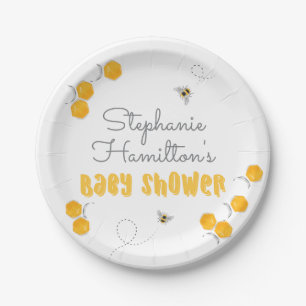 Sweet Honey Bee Gender Neutral Baby shower Papieren Bordje