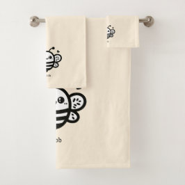 Sweet Honey Bee - Kawaii Nursery Line Art Bad Handdoek