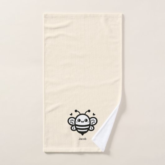 Sweet Honey Bee - Kawaii Nursery Line Art Bad Handdoek (Handdoek)