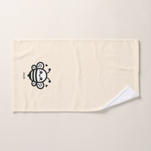 Sweet Honey Bee - Kawaii Nursery Line Art Bad Handdoek (Handdoek)
