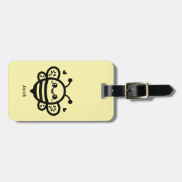 Sweet Honey Bee - Kawaii Nursery Line Art Bagagelabel