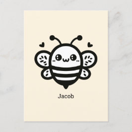 Sweet Honey Bee - Kawaii Nursery Line Art Briefkaart