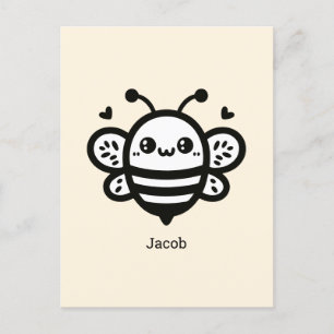 Sweet Honey Bee - Kawaii Nursery Line Art Briefkaart