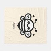 Sweet Honey Bee - Kawaii Nursery Line Art Fleece Deken (Voorkant (Horizontaal))