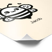 Sweet Honey Bee - Kawaii Nursery Line Art Foto Afdruk (Hoek)
