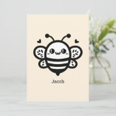 Sweet Honey Bee - Kawaii Nursery Line Art Kaart (Staand voorkant)
