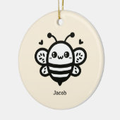 Sweet Honey Bee - Kawaii Nursery Line Art Keramisch Ornament (Links)