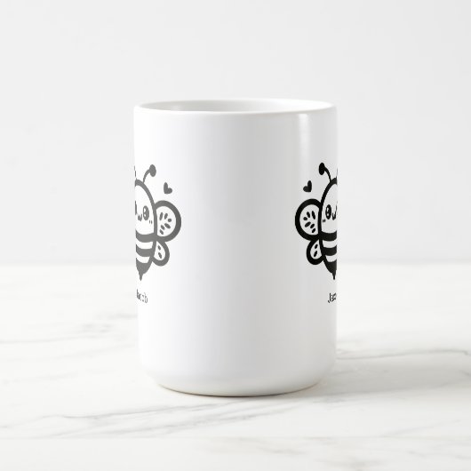 Sweet Honey Bee - Kawaii Nursery Line Art Koffiemok (Center)