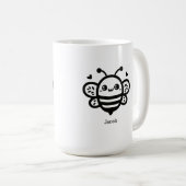Sweet Honey Bee - Kawaii Nursery Line Art Koffiemok (Voorkant rechts)