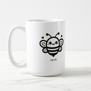 Sweet Honey Bee - Kawaii Nursery Line Art Koffiemok