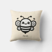Sweet Honey Bee - Kawaii Nursery Line Art Kussen (Achterkant)