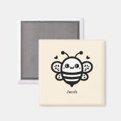 Sweet Honey Bee - Kawaii Nursery Line Art Magneet (Voorkant / Achterkant)