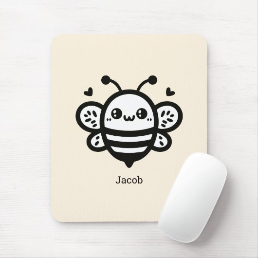 Sweet Honey Bee - Kawaii Nursery Line Art Muismat (Met muis)
