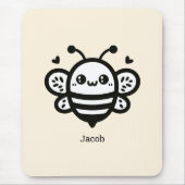 Sweet Honey Bee - Kawaii Nursery Line Art Muismat (Voorkant)