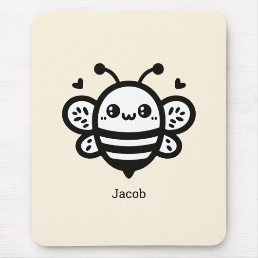 Sweet Honey Bee - Kawaii Nursery Line Art Muismat (Voorkant)