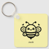Sweet Honey Bee - Kawaii Nursery Line Art Sleutelhanger (Voorkant)