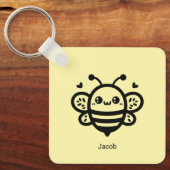 Sweet Honey Bee - Kawaii Nursery Line Art Sleutelhanger (Voorkant)