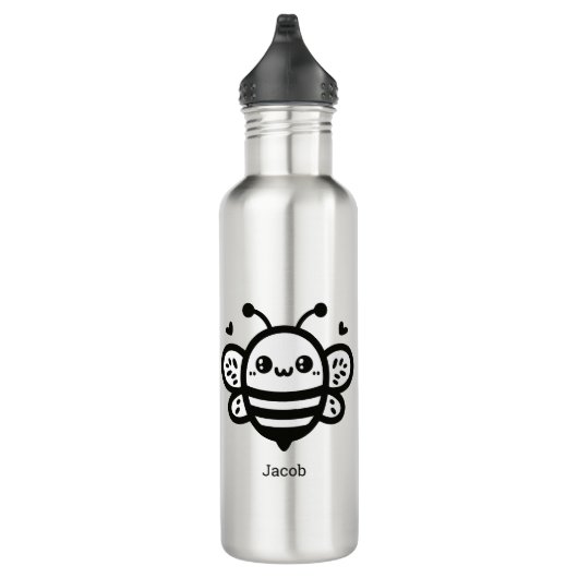 Sweet Honey Bee - Kawaii Nursery Line Art Waterfles (Rechts)