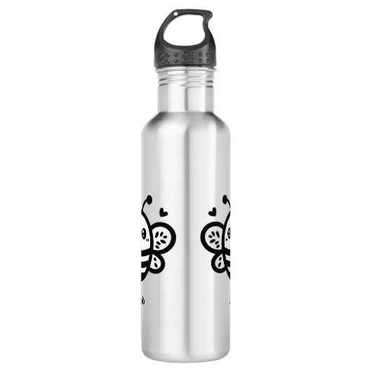 Sweet Honey Bee - Kawaii Nursery Line Art Waterfles (Voorkant)