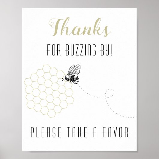 Sweet Honey Bee Party Decor Favor Sign Poster (Voorkant)
