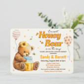 Sweet Honey Beer Baby shower Invitation Kaart (Staand voorkant)