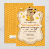 Sweet Honey Beer Baby shower Invitation Kaart (Voorkant / Achterkant)